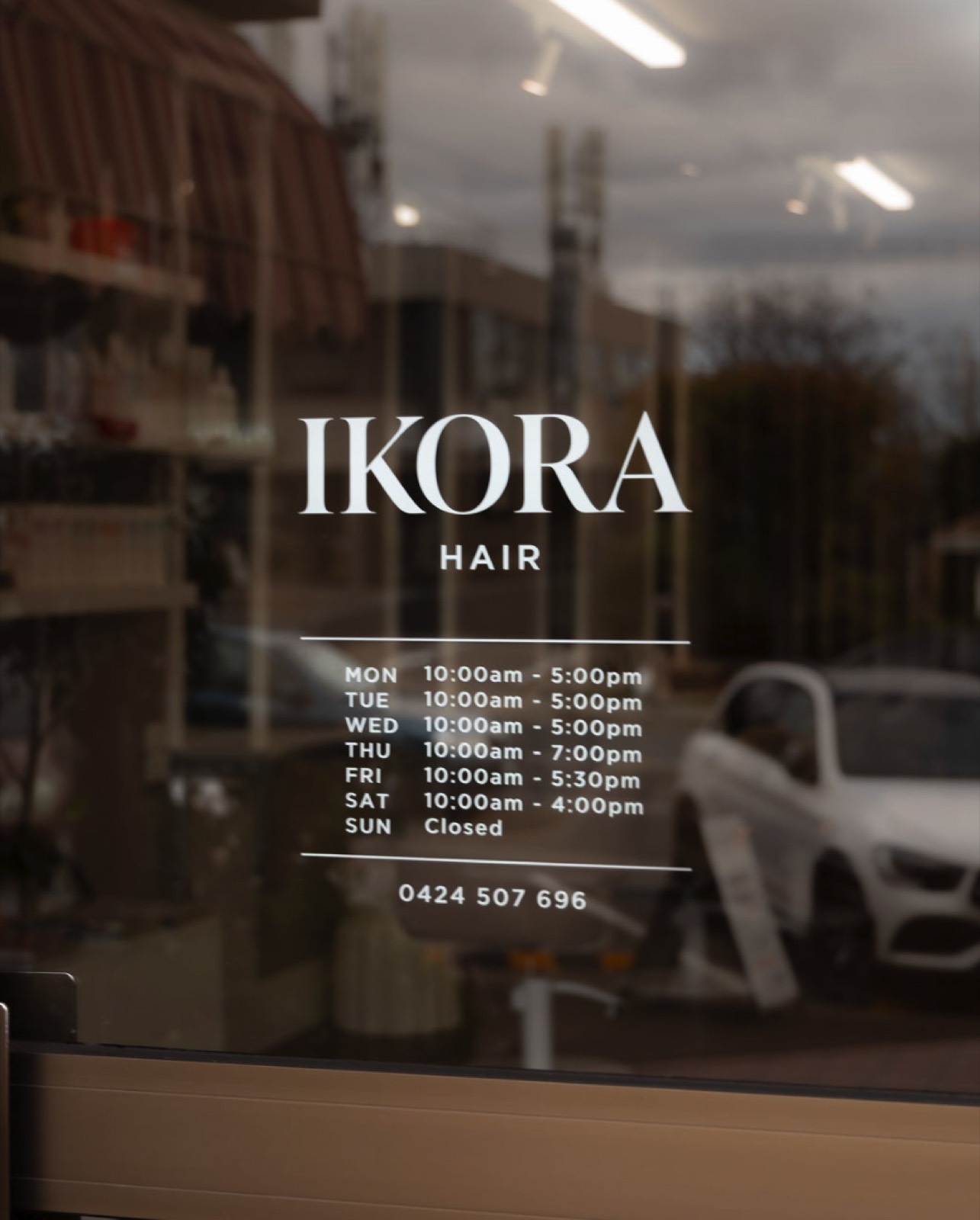 IKORA Hair storefront on Belmore Road, Balwyn North